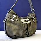 Guess Pewter Grey Black G Logo Tamara Handbag Purse Shoulder Bag