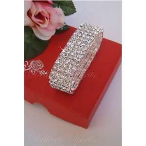  Rhinestone Silver Bridal Prom Bracelet Beauty