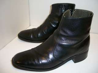 Vintage 60s/70s Black Ankle Boots with Side Zip 7 1/2 D  