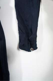 Ilaria Nistri asymmetrical deep blue silk belted dress size 42 Rick 