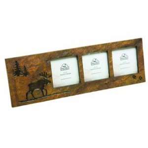    Rustic Moose and Trees Triple Picture Frame, 3x3: Everything Else