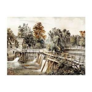  The Mill Dam at Sleepy Hollow by Currier and Ives . Art 