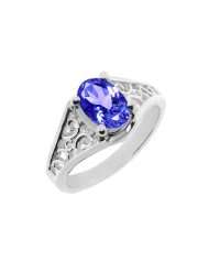 Ct Oval Cut Tanzanite .925 Sterling Silver Ring New