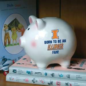  Born to Be Illinois Fighting Illini Fan Piggy Bank Sports 