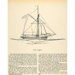  1935 Print Gjoa Roald Amundsen Sail Sloop Expedition 