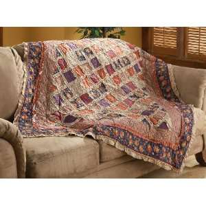  Coldwater Creek Cotton Patchwork Throw