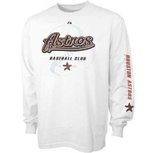  Men`s Houston Astros L/S White Baseball Club Tshirt 