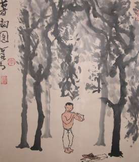 J371Chinese Scroll Painting of Scenery by Li KeRan  