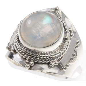   925 Sterling Silver RAINBOW MOONSTONE Ring, Size 6.75, 6.47g: Jewelry
