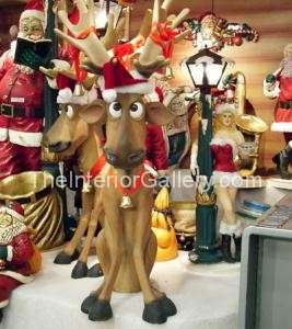FUNNY CHRISTMAS REINDEER LIFE SIZE STANDING 4.5FT  