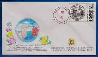 PESETA PUERTO RICO Quarter REAL $0.42 Stamp FDC 1/100 !  
