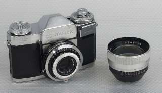 Zeiss Ikon Contaflex II b + 45 and 75mm Pantar lenses.  