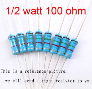 2w Watt 100 ohm 100R Carbon Film Resistor 0.5 W (20)  