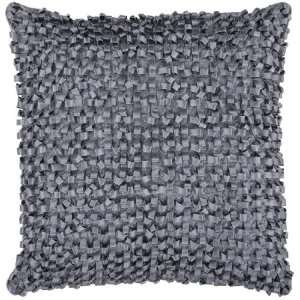  22 Charcoal Gray Ribbon Weave Decorative Throw Pillow 