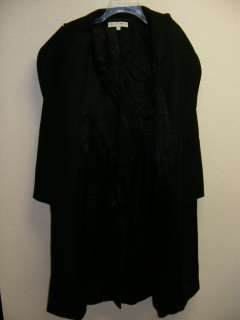 Carolina Herrera Black Wool/Angora Trench Coat Womens 4  