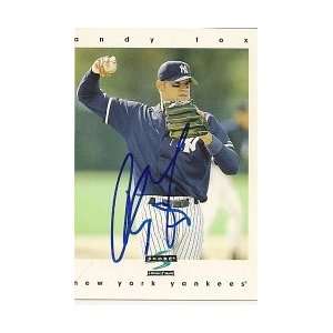  Andy Fox New York Yankees 1997 Score Signed Trading Card 