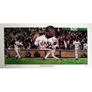  Barry Bonds 500th Home Run Autographed Lithograph Sports 