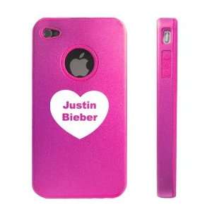   Hot Pink D510 Aluminum & Silicone Case Heart Justin Bieber Cell
