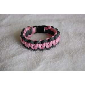  New (Small) 7 550 Paracord Bracelet Rose Pink and Black 