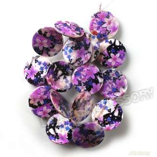   Flower Charms Jewelery Making Shell Loose Beads 25mm 111507  