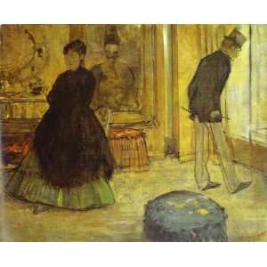 Oil Painting Interior with Two People (Interieur avec deux personnage