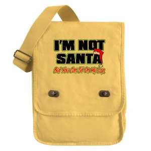   Field Bag Yellow Christmas Im Not Santa But You Can Sit On My Lap