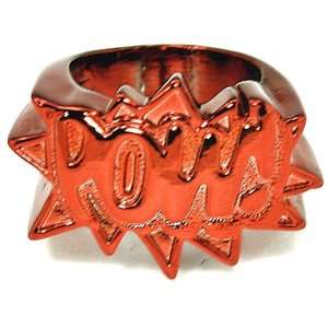  POW Ring Hip Hop Style Solid Red Size 10 Jewelry