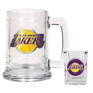  Los Angeles LA Lakers Beer Mug & Shot Glass Set: Sports 