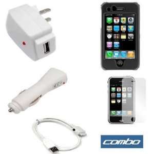   Home Travel Charger + USB Car Charger for Apple Iphone 1G Smartphone