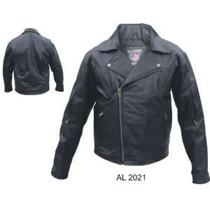 Mens black PREMIUM Buffalo Leather Motorcycle JACKET Vented front 