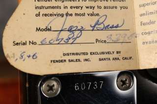 RARE all original 1961 Fender JAZZ BASS Stack Knob Sunburst slab 