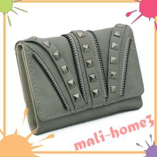 Women Ladies Rivet Nail Leather Wallet Purse Clutch XMas Gift for 