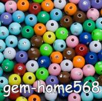 BUY 2 GET 1 FREE 200 Mixed Acrylic Beads Silver Dot 6mm  