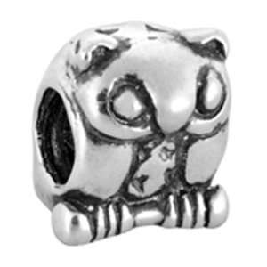  Avedon Polished Sterling Silver Owl Slide Charm: Jewelry