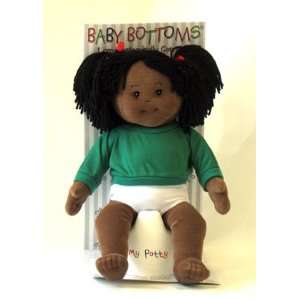  Baby Bottoms 14 Black Girl Rag Doll with Potty: Toys 