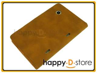 Light Brown Tan Suede Leather Case for HTC Flyer 7 with back stand 
