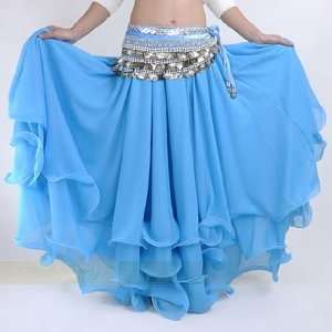  AQY Blue Three layer Chiffon Hemming Skirt: Beauty