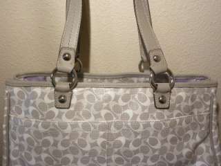 Coach Chelsea Bias Signature Gray Silver PVC Handbag Satchel 17179 NWT