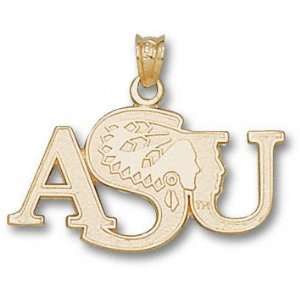  Arkansas State Indians Solid 10K Gold ASU Logo Pendant 