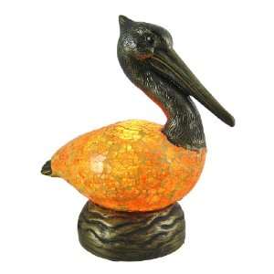  Crackle Glass Pelican Accent Lamp Bronzed Base