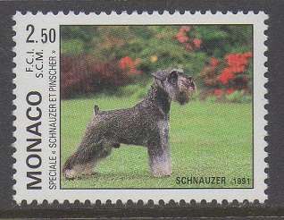 Monaco 1991 Dog Schnauzer VF MNH (1756)  