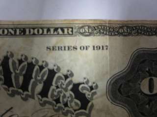 1917 One Dollar Bill with Red Seal!  