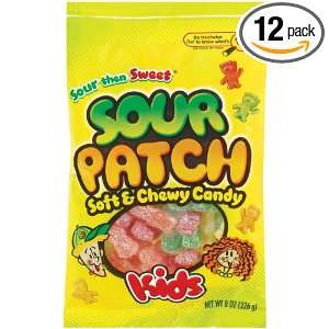 Sour Patch Kids Assorted Candy, 8 Ounce Bags (Pack of 12):  