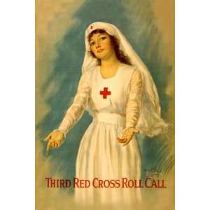   Red Cross Roll Call 12X18 Art Paper with Gold Frame: Home & Kitchen