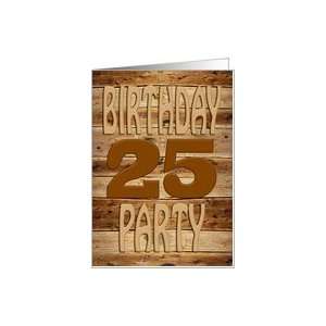  A carved wooden 25th birthday party invitation Card Toys 