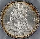 1882 Seated Liberty Silver Dime, PCGS MS 62, Better Coi