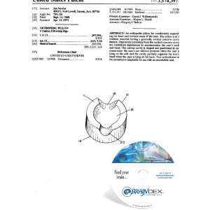  NEW Patent CD for ORTHOPEDIC PILLOW 
