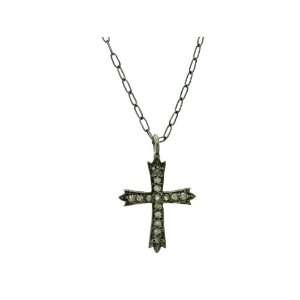  .925 Sterling Silver French Cross Square Charm Pendant 
