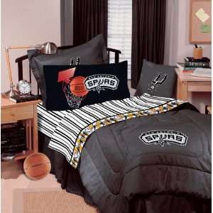  San Antonio Spurs Black Denim Twin Size Comforter Sports 