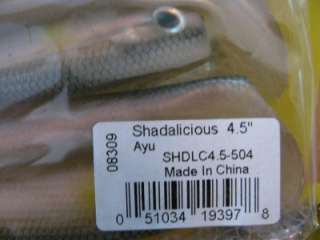 STRIKE KING Shadalicious 4.5 Soft Swimbait Ayu 6ct.  